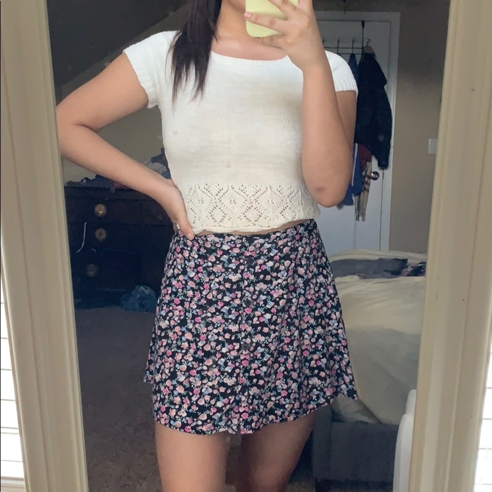 h&m floral skater skirt